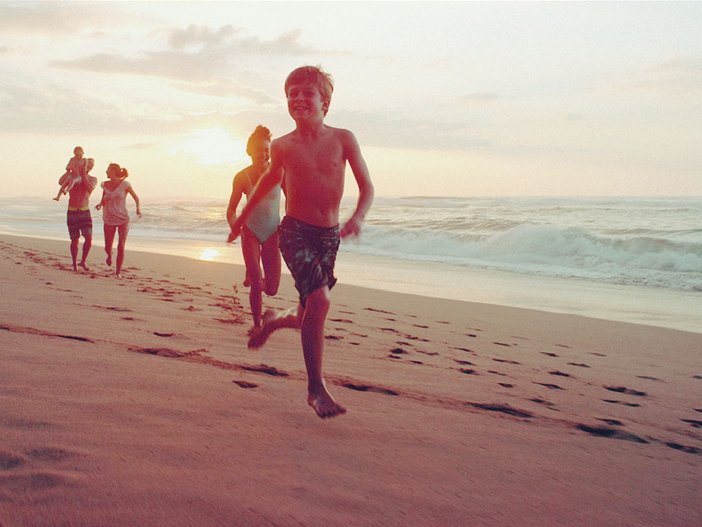 Children Running on Beach